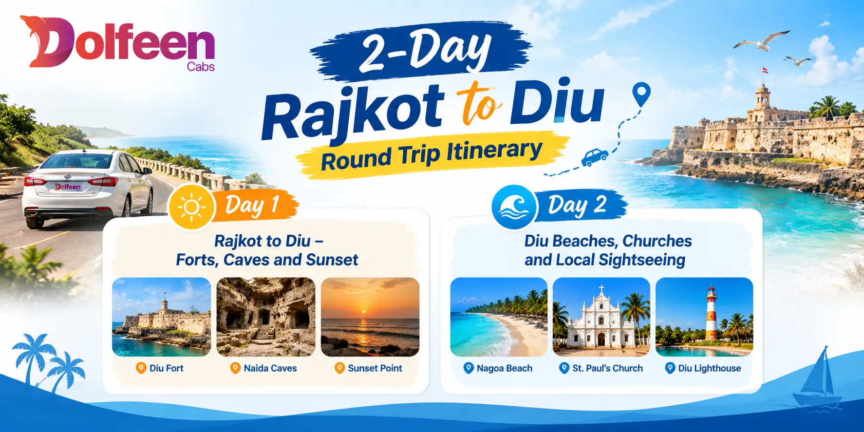 2-Day Rajkot to Diu Round Trip Itinerary