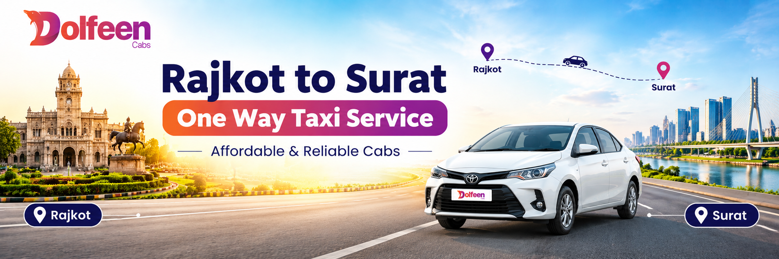 Rajkot to Surat One Way Taxi Service – Affordable & Reliable Cabs 